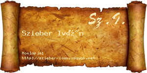 Szieber Iván névjegykártya