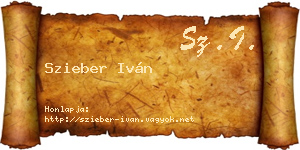 Szieber Iván névjegykártya